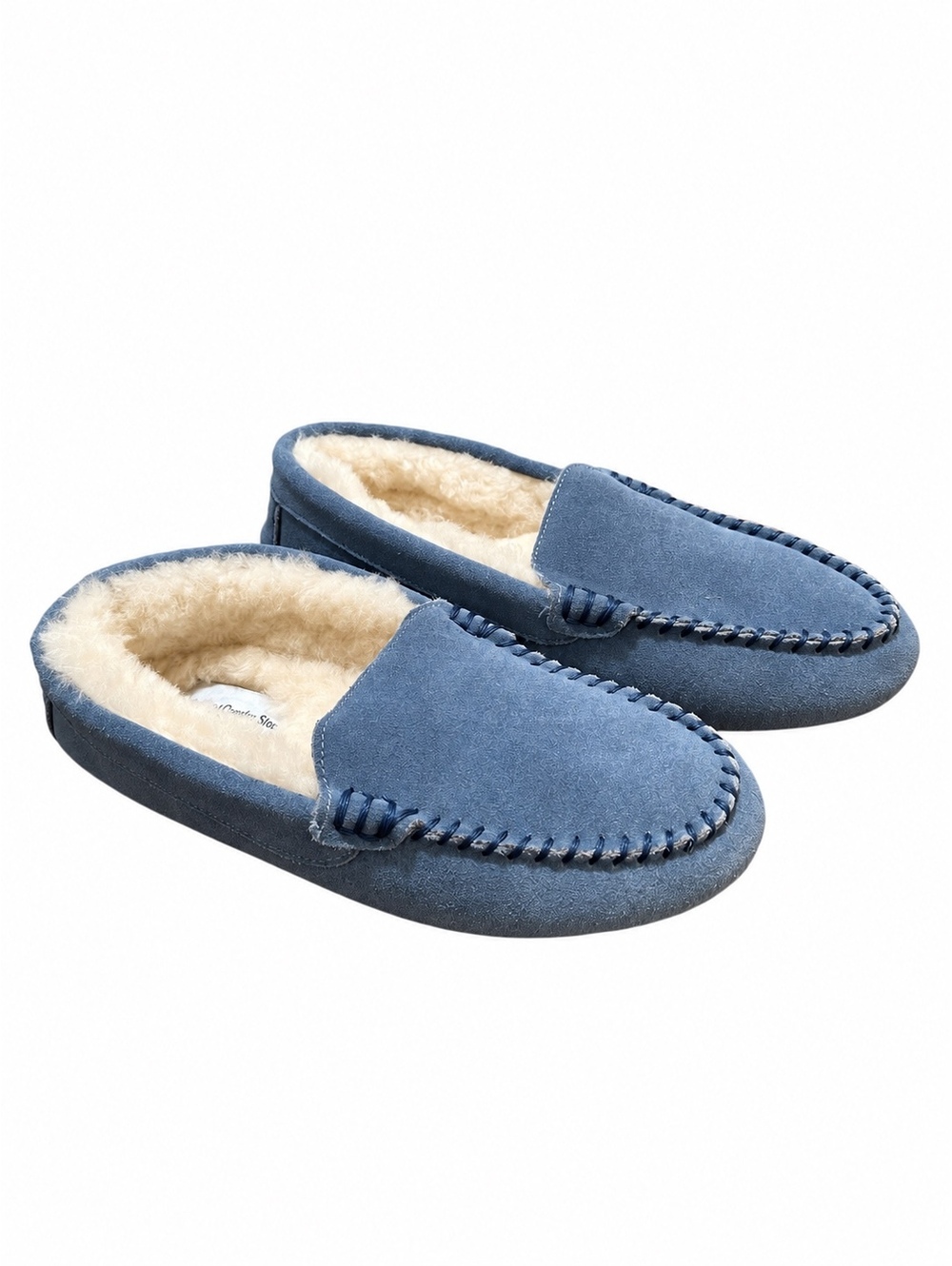New! Vermont Country Store Blue Suede Moccasins